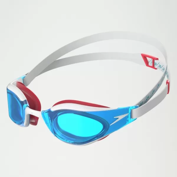 Shop Adult Fastskin Hyper Elite Goggles White/Blue/Red Women Fastskin | Racing