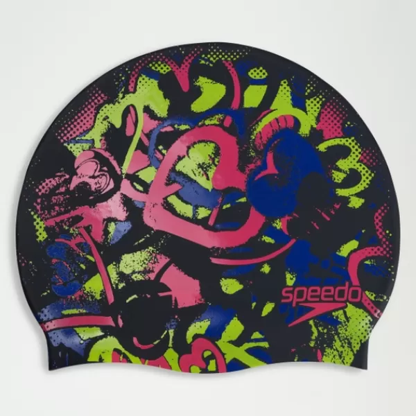 Sale Adult Printed SiliconeCap Black/Pink Women Tech paddle | Swim accessories