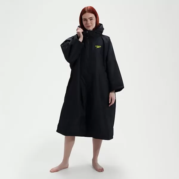 Best Adult Thermal Dry Change Robe Black/Green Women Wild swimming | Wild swimming