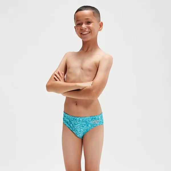 Fashion Boys' 6.5cm Club Training Sundown Shores Brief Aqua Kids Outlet