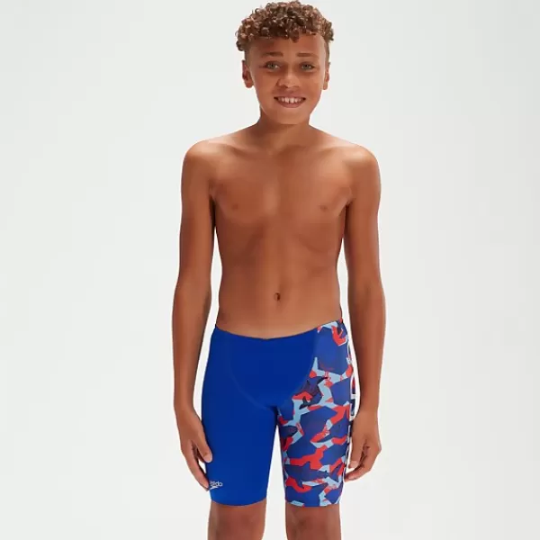 Clearance Boys' Club Training Shark Infested Water Jammer Blue/Red Kids Outlet