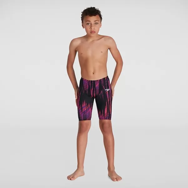 Shop Boys' Fastskin Endurance+ High Waisted Jammer Black/Purple Kids/BOY Swimwear | Boy's performance