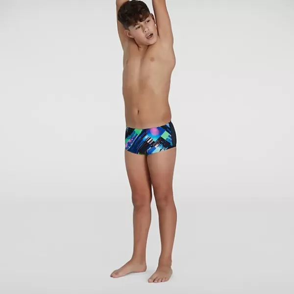 Shop Boys' Glitchzone 13cm Training Brief Black/Blue Kids Outlet