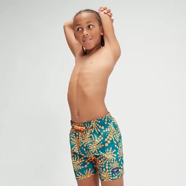 Online Boys' Printed 13" Swim Shorts Blue/Orange Kids Outlet