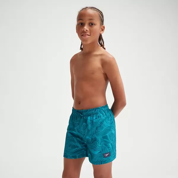 Store Boys' Printed 13" Swim Shorts Blue/Teal Kids Outlet