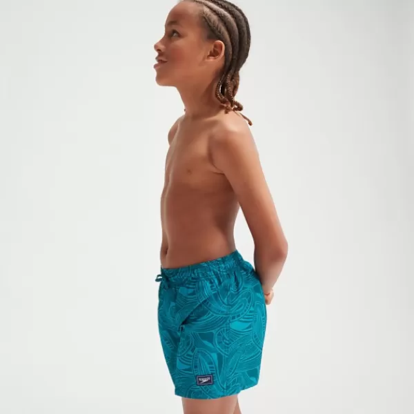 Store Boys' Printed 13" Swim Shorts Blue/Teal Kids Outlet