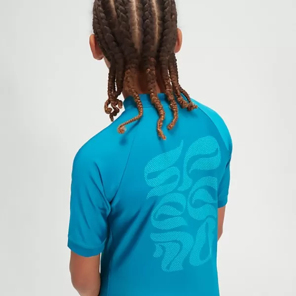 Cheap Boys' Printed Short Sleeve Rash Top Teal/Blue Kids/BOY Boy's Rash Vests | Outlet