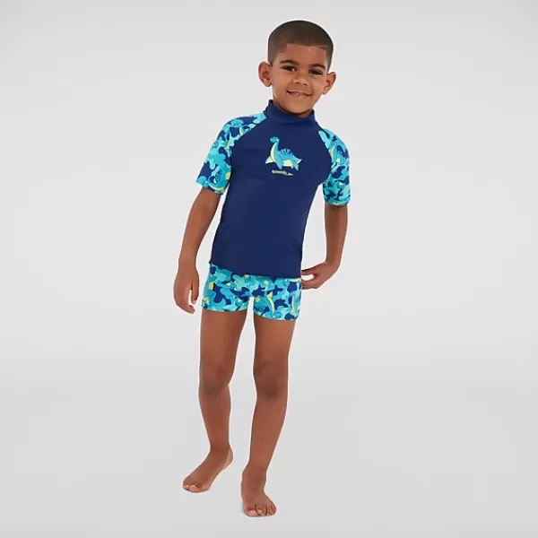 Store Boys' Printed Sun Protection Set Blue Kids Outlet