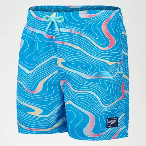 Hot Boys Digi Printed 13" Swim Shorts Blue Kids/BOY Swimwear | Boy's swimwear