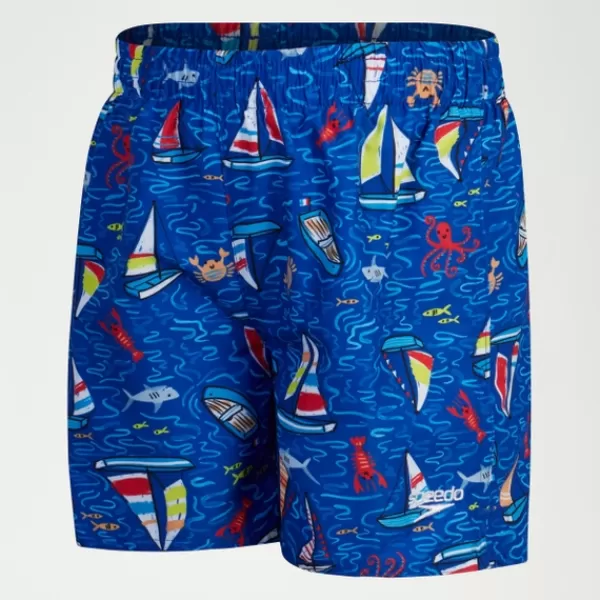 Outlet Boys Printed 11''Swim Shorts Blue/Red Kids/BOY Swimwear | Boy's swimwear