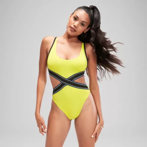 Shop FLU3NTE Convertible Cut Out Swimsuit Green Women FLU3NTE | Leisure