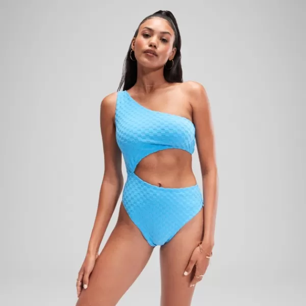 Cheap FLU3NTE Cut Out Asymmetric Swimsuit Blue Women FLU3NTE | Leisure