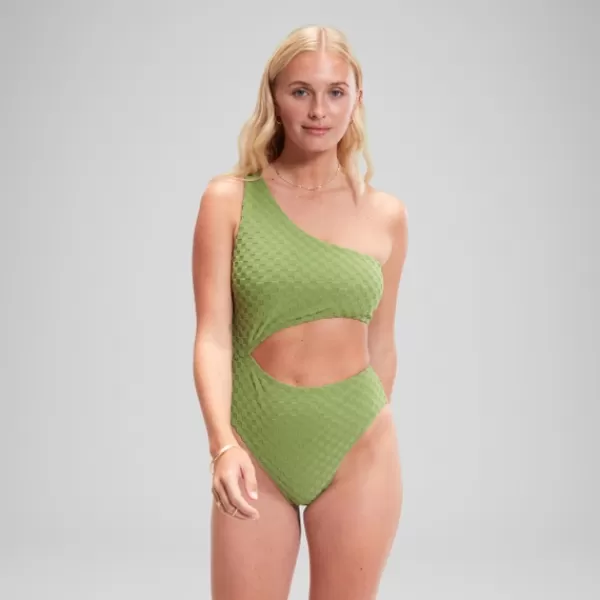 Online FLU3NTE Cut Out Asymmetric Swimsuit Green Women FLU3NTE | Leisure