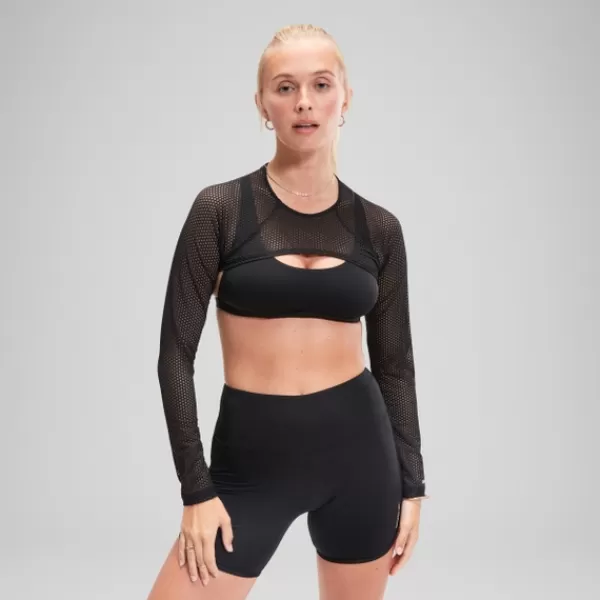 Online FLU3NTE Long Sleeve Crop Top Grey Women FLU3NTE | Leisure