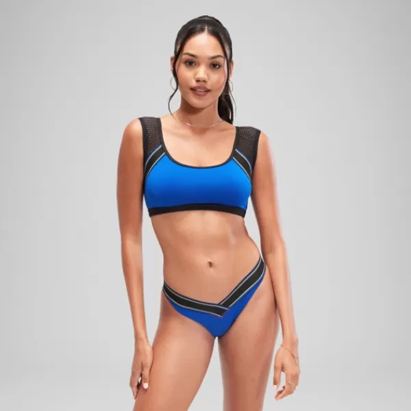 Best FLU3NTE Mesh Crop Top Blue Women FLU3NTE | Leisure