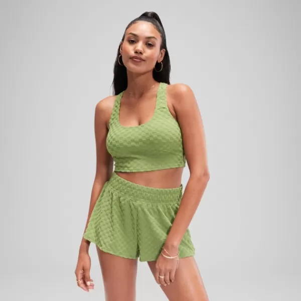 Cheap FLU3NTE Terry Crop Top Green Women FLU3NTE | Leisure