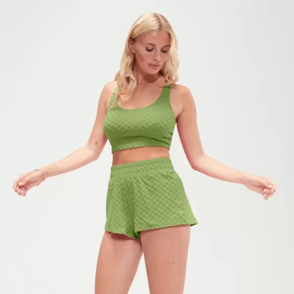 Clearance FLU3NTE Terry Short Green Women FLU3NTE | Leisure