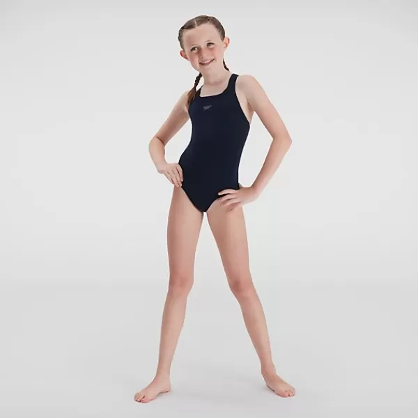 New Girls' Eco Endurance+ Medalist Swimsuit Navy Women/Kids Swimwear | Girl's swimwear