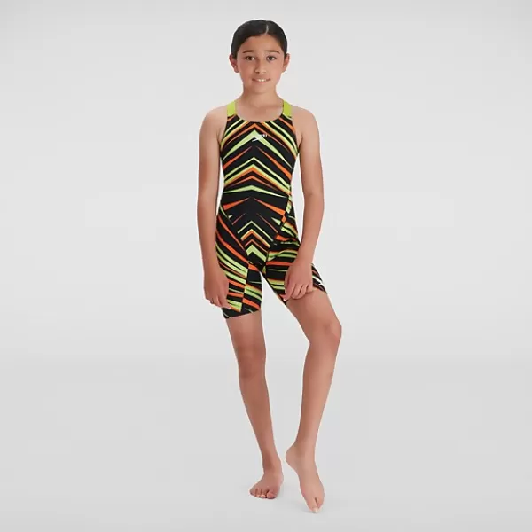 Flash Sale Girls' Endurance+ Kneeskin Black/Green Kids Girl's swimwear