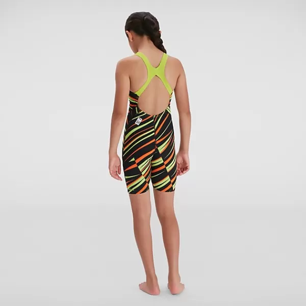 Flash Sale Girls' Endurance+ Kneeskin Black/Green Kids Girl's swimwear