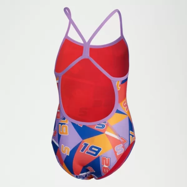 Store Girls Allover Digital Vback Swimsuit Red/Blue/Purple Kids Swimwear | Girl's swimwear