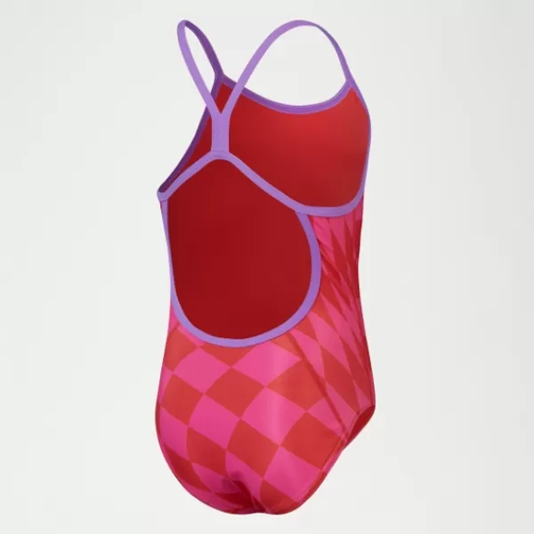 Best Girls Allover Digital Vback Swimsuit Red/Pink Kids Swimwear | Girl's swimwear