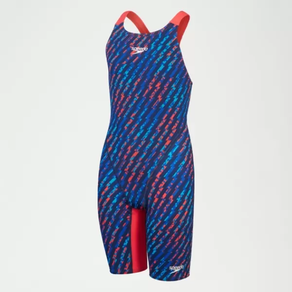 Outlet Girls Fastskin Junior Endurance+ Max Openback Kneeskin Blue/Red Kids Swimwear | Girl's performance