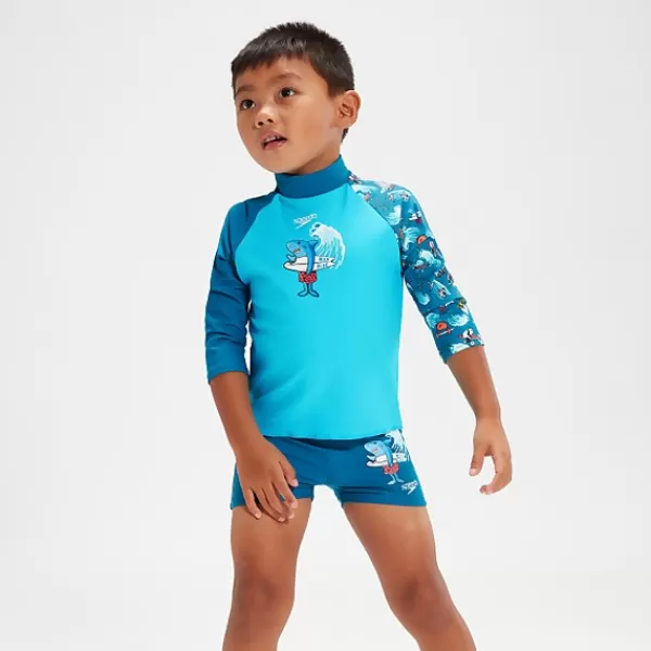 Clearance Infant Boys' Long Sleeve Printed Rash Top Blue Kids/BOY Boy's Rash Vests | Outlet