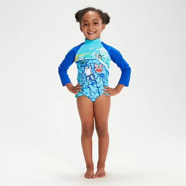 Online Infant Girls' Long Sleeve Frill Swimsuit Blue Kids Outlet