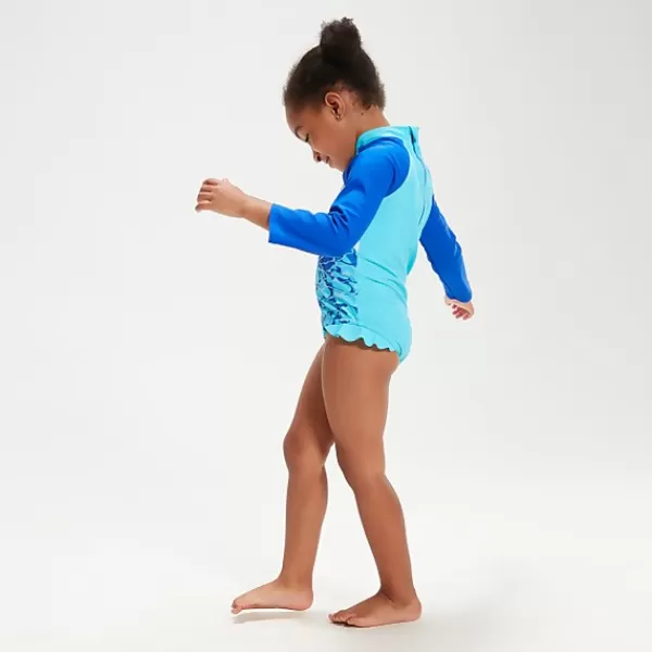 Online Infant Girls' Long Sleeve Frill Swimsuit Blue Kids Outlet