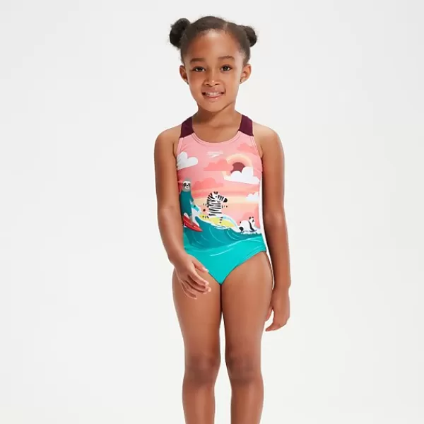 Online Infant Girls' Printed Swimsuit Pink/Coral Kids Outlet