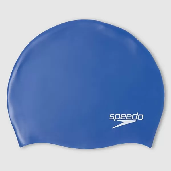 New Junior Plain Moulded Silicone Swim Cap Blue Kids Kid's caps | Swim toys