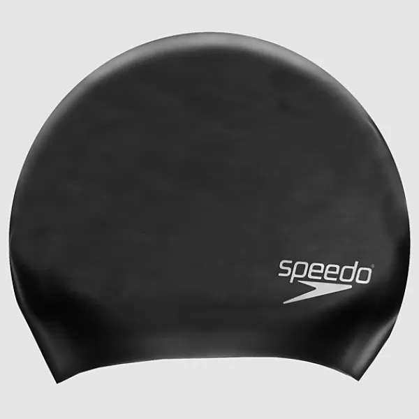 New Long Hair Swim Cap Black Women Tech paddle | Swim accessories