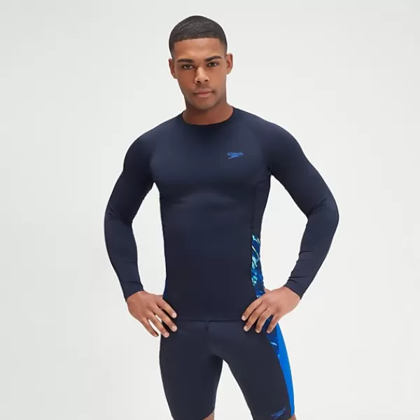 Store Men's ECO Endurance+ Splice Rash Top Navy/Blue Rash Vests | Outlet