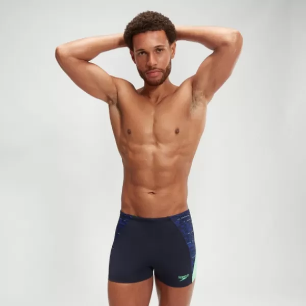 New Men's Endrance+ Max Splice Aquashort Navy/Green Fitness | Aquashorts