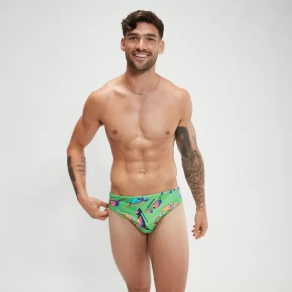 Sale Men's Escape 5cm Brief Green Escape Briefs | Leisure