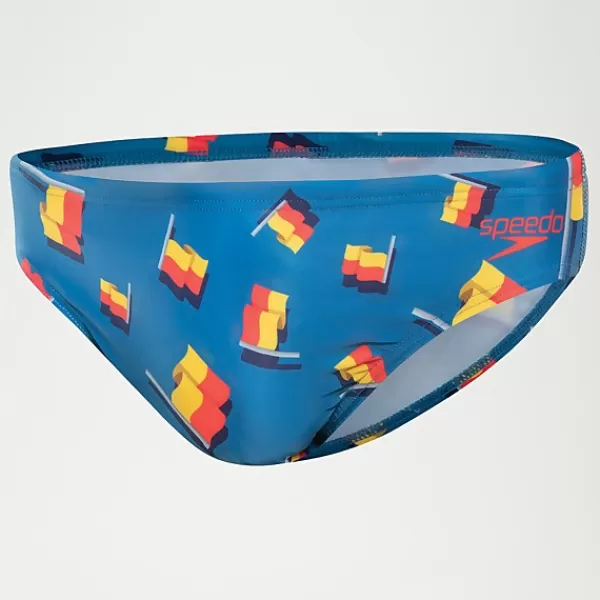 Online Men's Escape Between The Flags 5cm Brief Blue Escape Briefs | Outlet