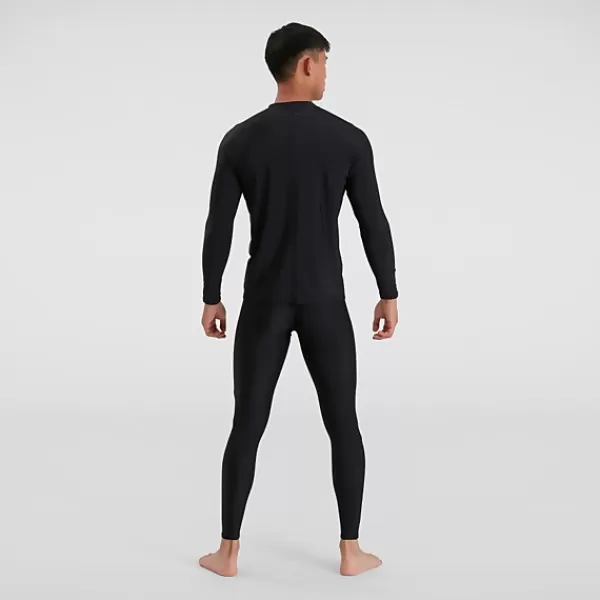 Online Men's Essential Long Sleeve Zip Top Black Triathlon & open water | Wetsuits & trisuits