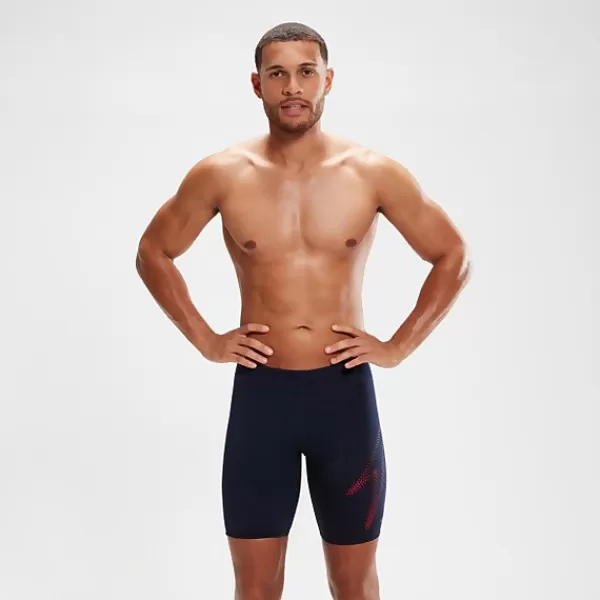 Clearance Men's Hyper Boom Placement Jammer Navy/Red Fitness | Jammers