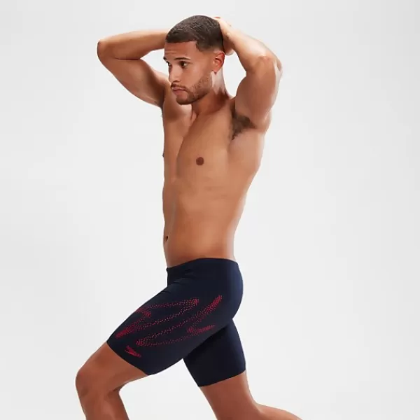 Clearance Men's Hyper Boom Placement Jammer Navy/Red Fitness | Jammers