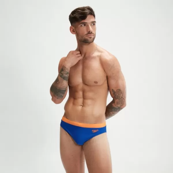 Shop Men's Logo 7cm Brief Blue/Orange Leisure | Briefs