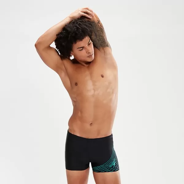 Shop Men's Medley Logo Aquashorts Black/Aqua Outlet