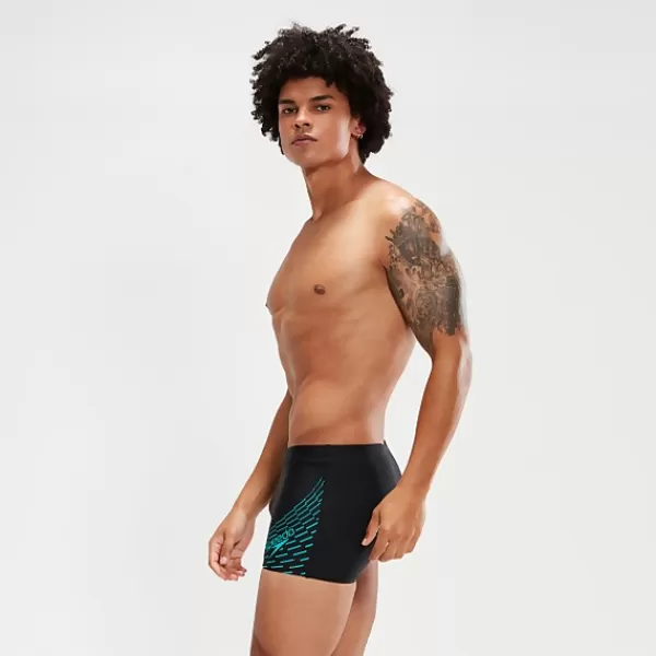 Shop Men's Medley Logo Aquashorts Black/Aqua Outlet