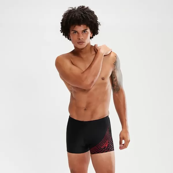 Flash Sale Men's Medley Logo Aquashorts Black/Red Outlet