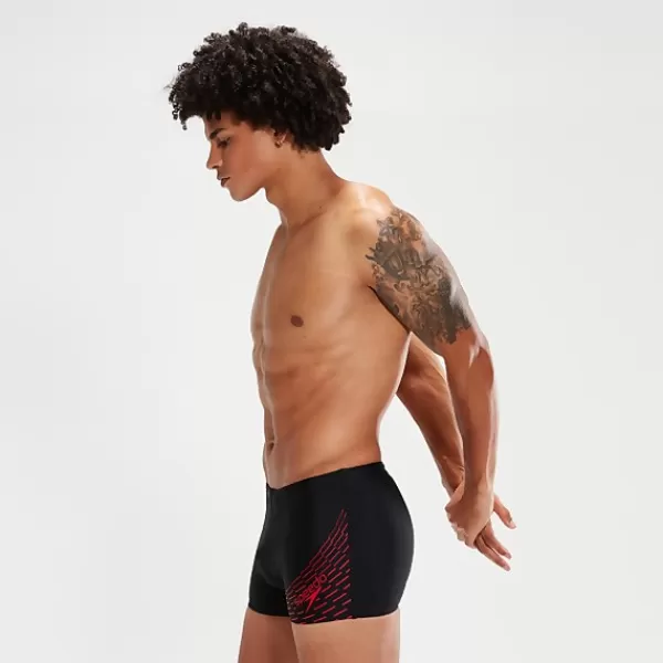 Flash Sale Men's Medley Logo Aquashorts Black/Red Outlet