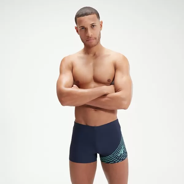 Best Men's Medley Logo Aquashorts Navy/Green Outlet