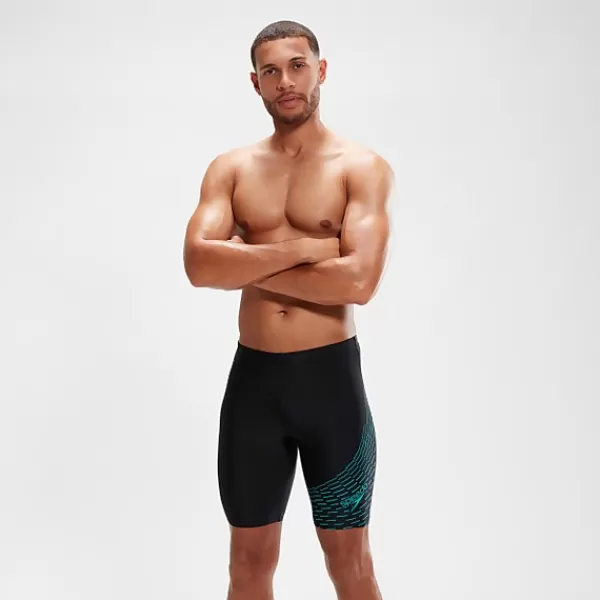 Flash Sale Men's Medley Logo Jammer Black/Aqua Best sellers