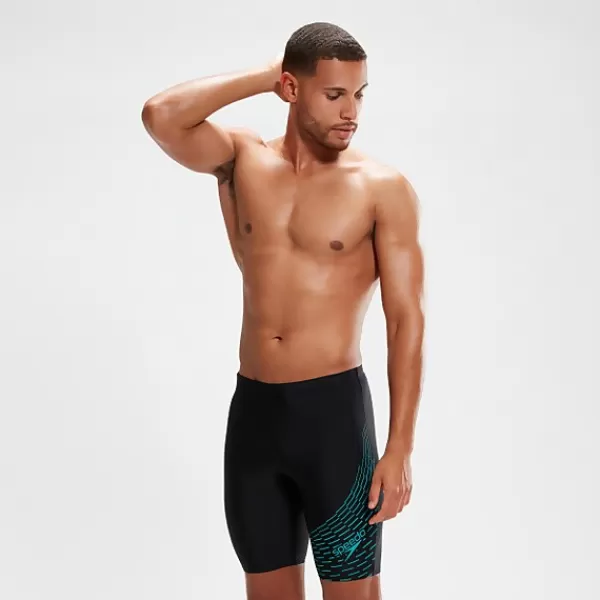 Flash Sale Men's Medley Logo Jammer Black/Aqua Best sellers