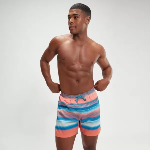 Online Men's Placement Leisure 16'' Swim Shorts Blue/Pink Leisure | Swim shorts