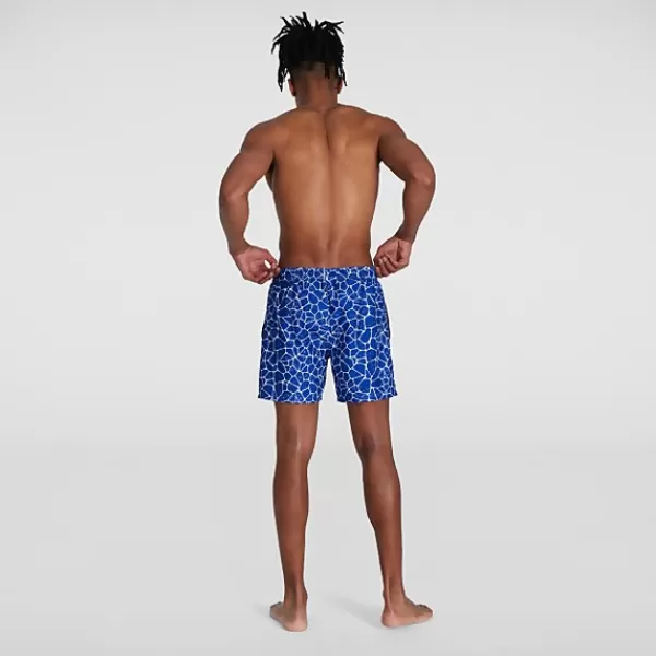 Discount Men's Printed Leisure 16" Swim Shorts Blue/White Swim shorts | Best sellers